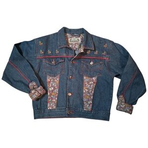 Vintage Fame jean jacket - cute embroidery and patch work